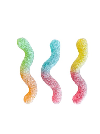 WORMS Sour Glowworms želé fazuľa Trolli bez lepku a laktózy 100g