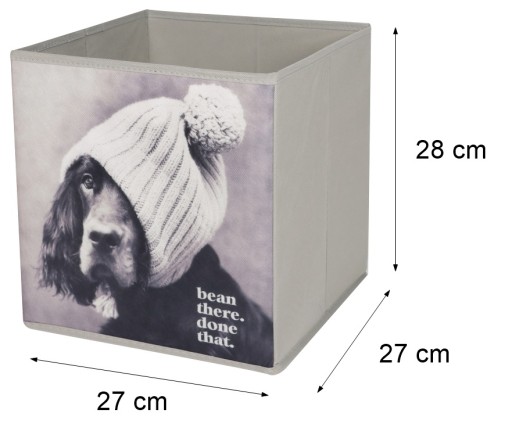 KOŠÍK BOX HRAČKA KONTAJNER PES V KLOBÚKU 27x27x28