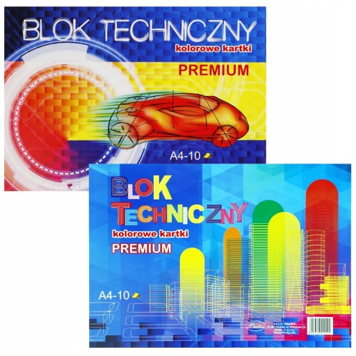 Farebný technický blok PREMIUM A4 10 listov 170g/m