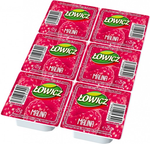 ŁOWICZ ovocná pochúťka džem mini MALINA 6x25g
