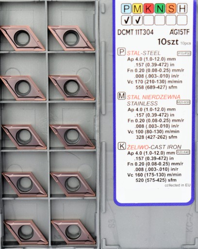 VIACERÉ ČEPEĽOVÉ VLOŽKY DCMT 11T304 AE15TF