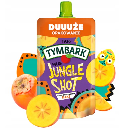 Tymbark Jungle Shot Fruit Mousse Jablko Hruška Banán Kaki 200 g Tymbark