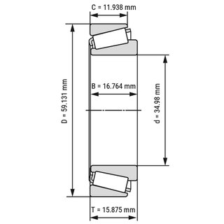 Ložisko FŁT L68149/10 / 34,98x59,13x15,87 mm