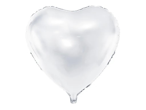 Srdiečkový fóliový balónik 45cm biely Party Deco