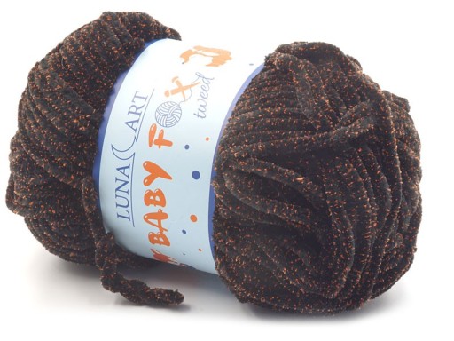 Priadza Baby Fox Tweed, čierna farba 29