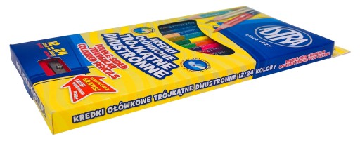 ASTRA OBOJSTRANNÉ TROJUHOLNÍKOVÉ ceruzky 12 pasteliek 24 farieb vrátane zlatej a striebornej