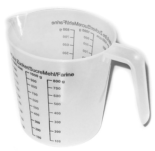 KUCHYŇSKÝ ODMERNÝ hrnček S ODBORNÝM džbánom ODMERA 1L
