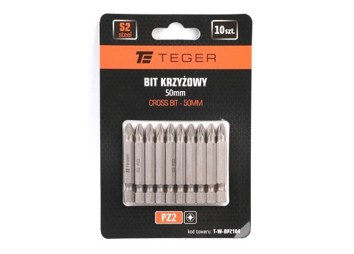 Krížový bit PZ 50 mm PZ2 (SADA 10 KS) TEGER