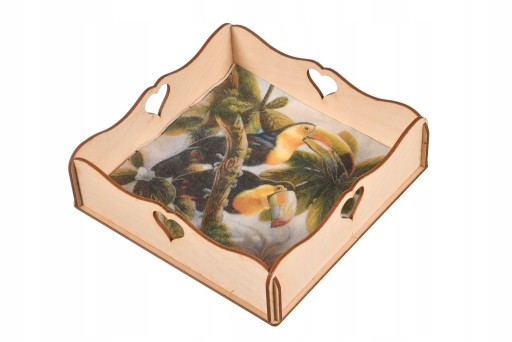 Drevená krabička na vreckovky na decoupage obrúsky