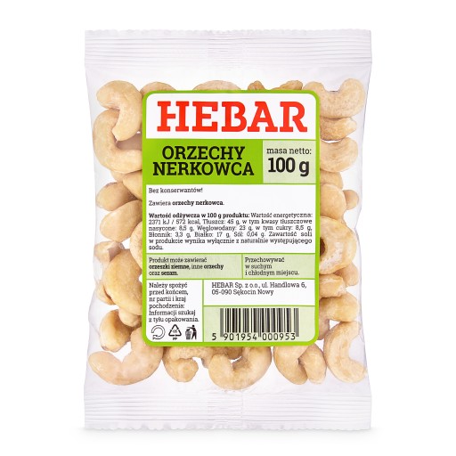 KEŠU ORIEŠKY 100 G VEĽKÉ PRÍRODNÉ ČERSTVÉ HEBAR