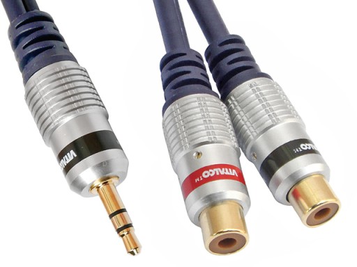 Adaptér JACK 3,5/3P/zástrčka -2xRCA/CINCH/VITALCO zásuvka 0,2m