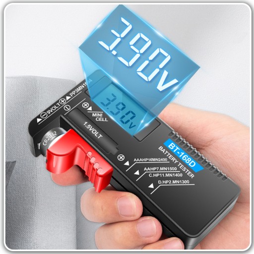 DIGITÁLNY TESTER BATERIE METER LCD VOLTMETER AA AAA C D 9V