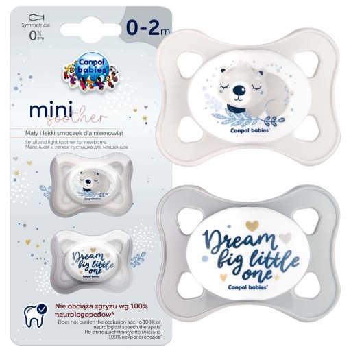 CANPOL ukľudňujúci cumlík MINI 0+ 2 bal silikón