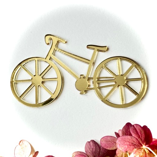 Tortový príbor na bicykel Dekor 9cm ZLATÝ Plexi