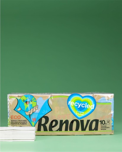 Renova Recyklované vreckové obrúsky 10x9 ks