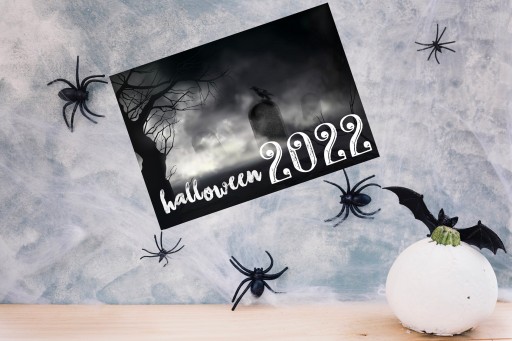 HALLOWEENSKÝ BANNER PLAGÁT Vzor cintorína