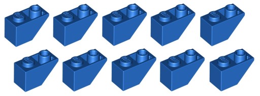 LEGO obrátená fazetka 1x2 modrá 10 ks