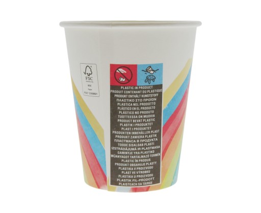 Plastové poháre s motívom dúhy 200ml 8ks.