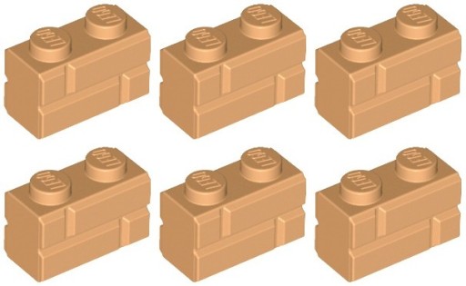LEGO 98283 TEHLA 1x2 nugát stredná NOVINKA (6g) 6 ks.