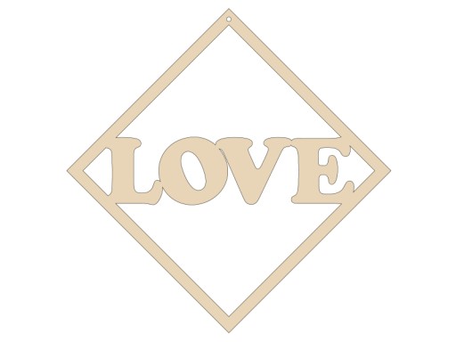 Štvorcový prsteň na lapač snov, dekorácie LOVE, 20 cm