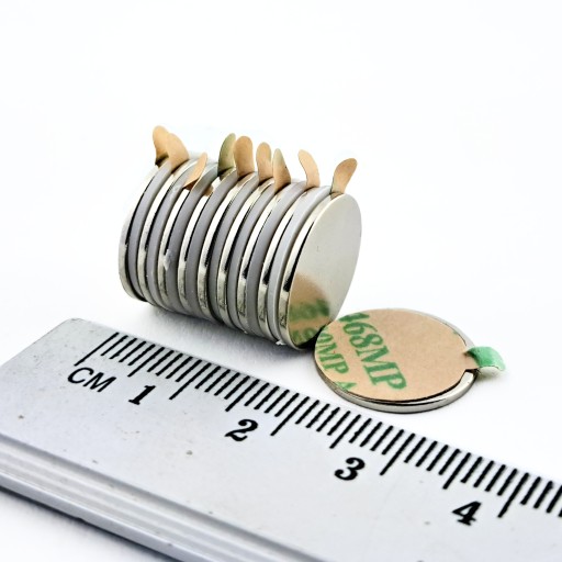 NEODYMOVÝ MAGNET 15x1 mm VALEC S LEPIKOM 10KS
