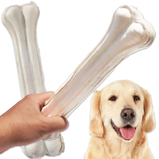 KOST pre veľkého psa, šteniatko, žuvačka, hovädzina, biela, 21 cm, LISOVANÁ
