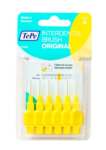 TePe Original medzizubné kefky 0,7 mm, žlté, 6 ks.