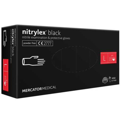 Nitrilové ochranné rukavice Black L Jednorazové silné bez prášku 100 kusov