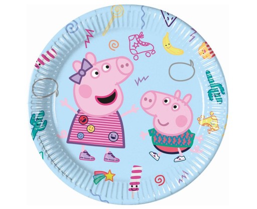 8 ks papierové taniere Peppa Pig 23 cm