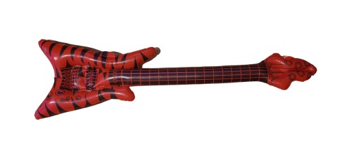 Nafukovacia gitara DJ svadobná hostina ČERVENÁ