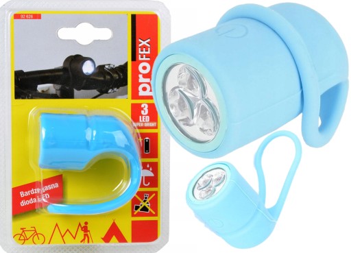 PREDNÉ SVETLO NA BICYKEL 3 LED SILIKÓNOVÉ