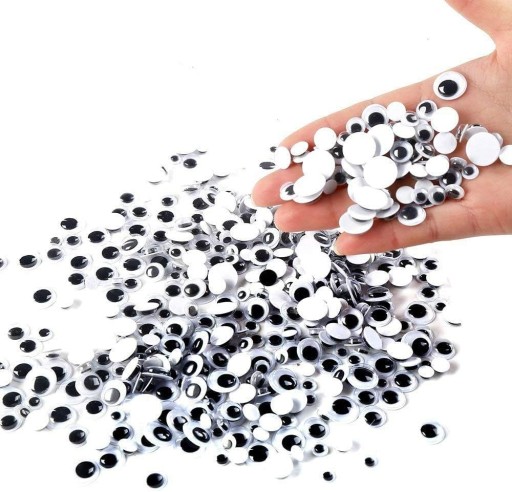 POHYBLIVÉ OČI, SAMOLEPIACE OČI NA DEKORÁCIU MASKOTA, 80 KS