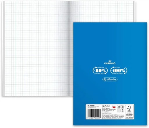 Herlitz ECO A5 mriežkovaný počítačový zošit, 60 listov