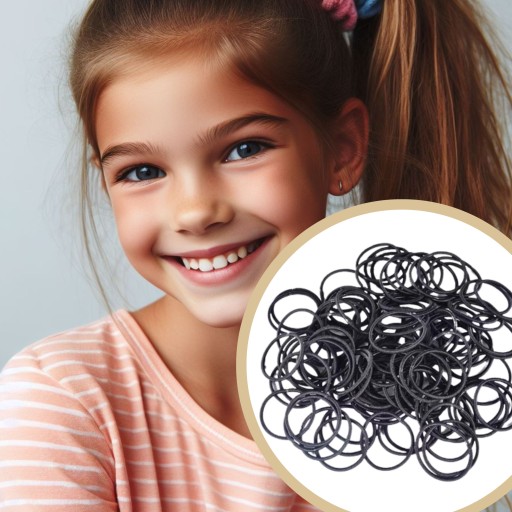 ODOLNÉ gumičky do vlasov čierne DIEVČATÁ mini 3 cm SADA 100 KS