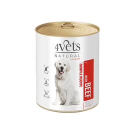 4Vets Natural pre psov s hovädzím mäsom, 800 g plechovka