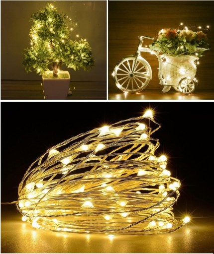 100 LED DRÔTOVÝCH LAMPY SVETLÁ VIANOČNÉHO STROMU SVETLÁ MIKROBATKU