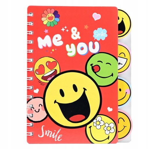 EMÓCIE Kruhový zápisník ZÁPISNÍK PRE DETI DENNÍK ÚSMEV EMOJI RÔZNE FARBY