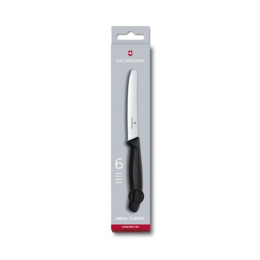 Victorinox 6.7833 nôž na zeleninu, zúbkovaný, čierny