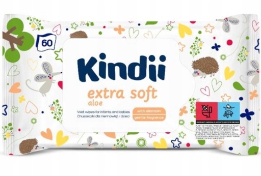 KINDII EXTRA MÄKKÉ VLHČENÉ Utierky 60 ks.