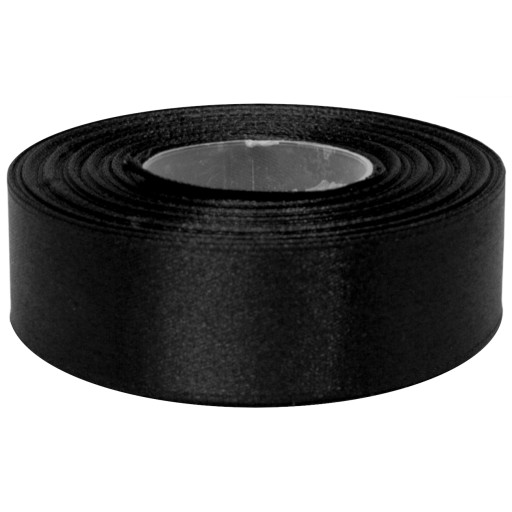 Stuha saténová 25mm 27mb ČIERNA