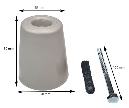 NÁRAZNÍK DVERÍ GUMOVÝ NÁRAZNÍK XXL 80 MM ŠEDÝ