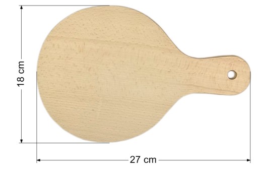 KRAJNÁ DOSKA OKRUHÁ S RÚDNOU 18 CM DREVO