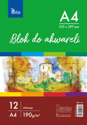 AKVARELOVÝ BLOK NÁKČET 12 ARK KB011-A4 TETIS