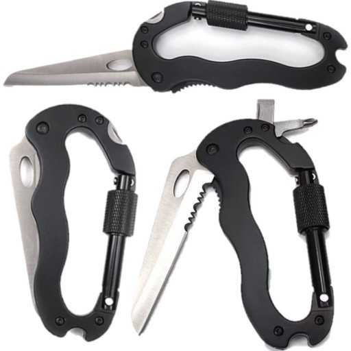 MULTITOOL OSTRÝ KARABÍNOVÝ Nôž 6V1 PREŽITIE