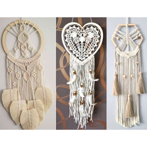 Drevený PRSTEŇ DREAMCATCHER srdiečková DEKORÁCIA 29cm
