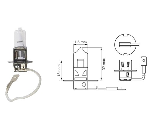 Halogénová žiarovka H3 12V 55W PK22S +30% H3 Žiar