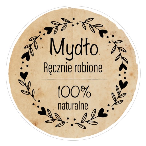 Nálepky MYDLO Handmade 100% prírodná kozmetika darček 48 kusov
