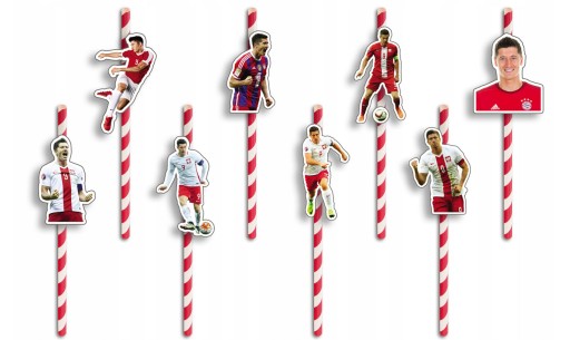 NARODENINOVÉ SLAMKY s POSTAVIČKAMI - LEWANDOW.SKI FUTBALOVÝ TÝM - 8 ks.