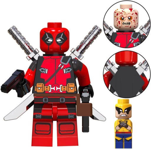 POSTAVA BLOCKS DEADPOOL + MINI WOLVERINE AVENGERS Marvel