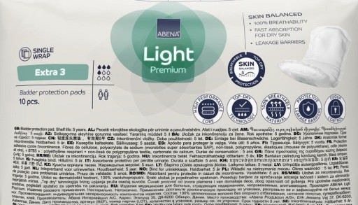 UROLOGICKÉ VLOŽKY PRE ŽENY LIGHT EXTRA 10 ks.